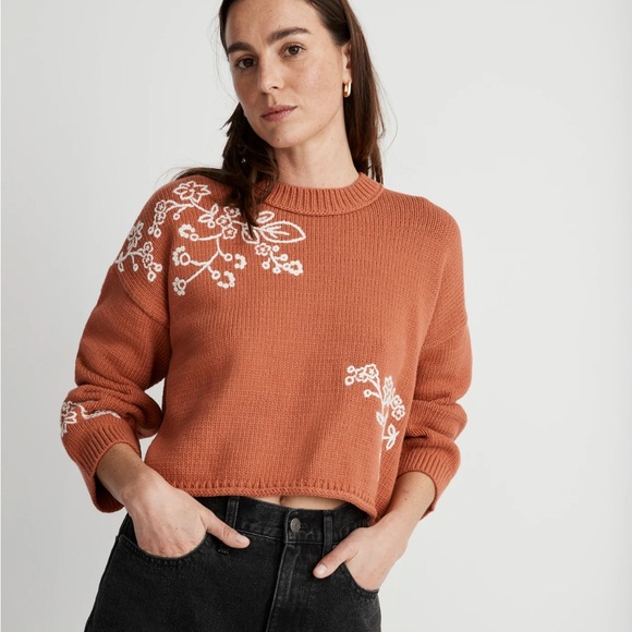 Madewell Adina Floral Embroidered Pullover Sweater - Picture 3 of 10